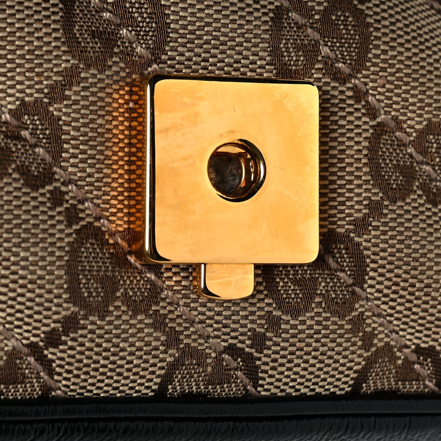 Gucci Monogram Matelasse Diagonal Mini GG Marmont Shoulder Bag Beige Black 14 of 16