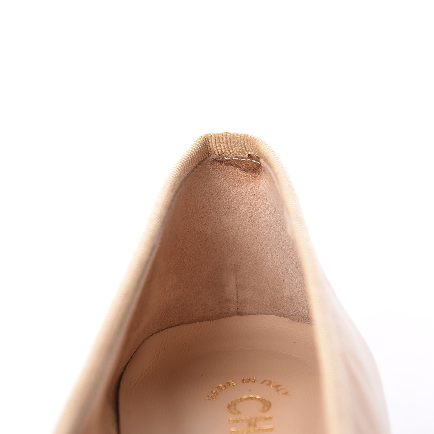 Chanel Lambskin Cap Toe CC Ballerina Flats 39 Beige Black 11 of 16