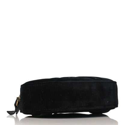 Gucci Velvet Matelasse GG Marmont Belt Bag 85 34 Black 4 of 9