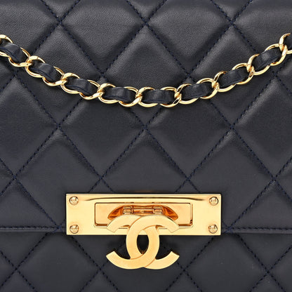 Chanel Lambskin Quilted Large Golden Class Flap Navy 8 of 12
