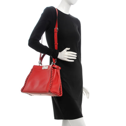 Fendi Calfskin Lace Up Medium Peekaboo Iconic Satchel Caipiroska 2 of 12