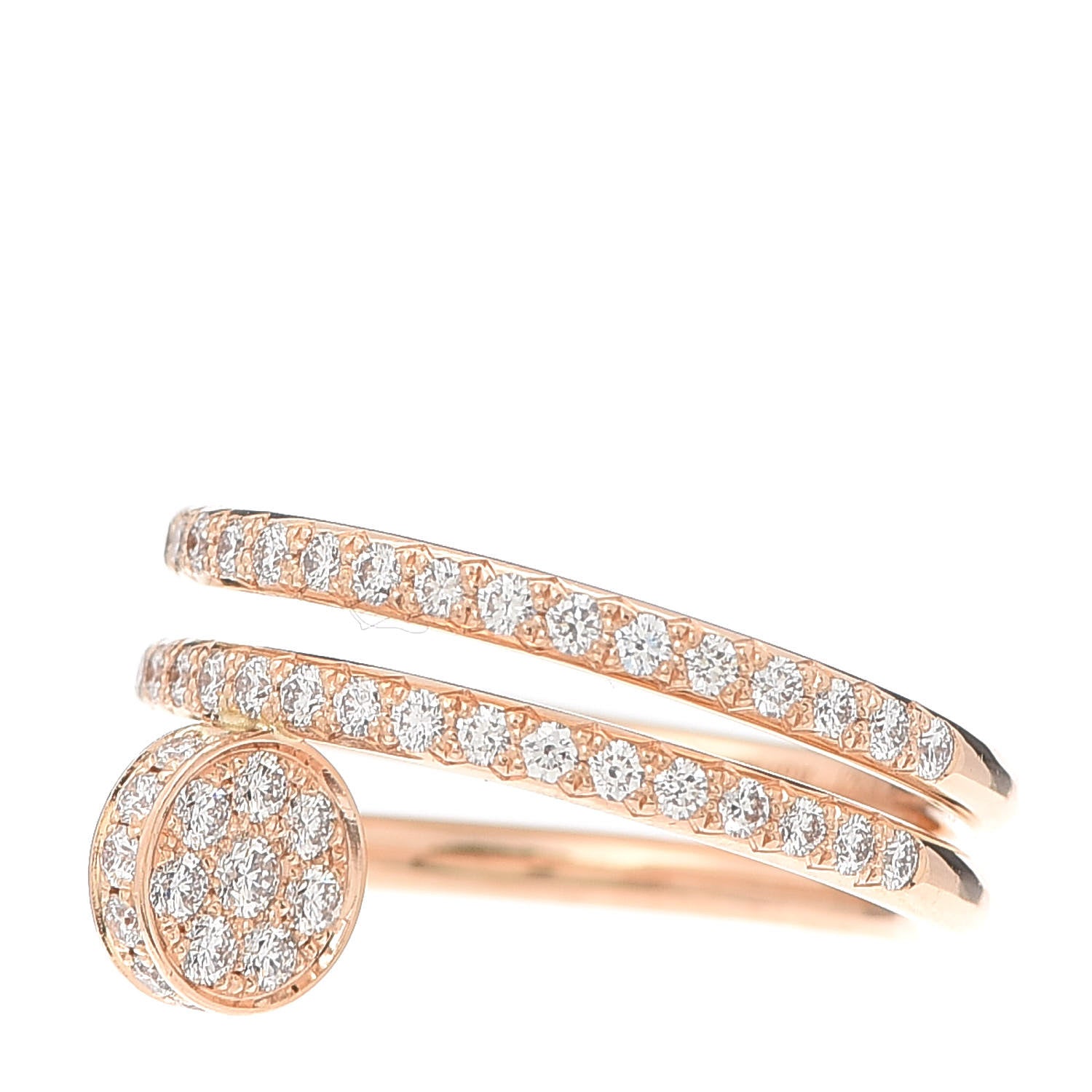 Cartier 18K Pink Gold Diamond Double Juste Un Clou Paved Ring 47 4 3 of 5
