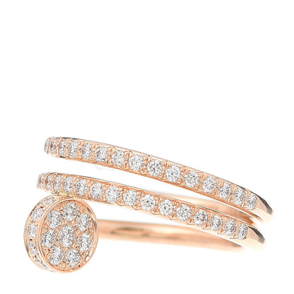 Cartier 18K Pink Gold Diamond Double Juste Un Clou Paved Ring 47 4 3 of 5