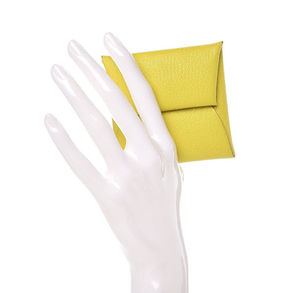 Hermes Chevre Mysore Bastia Coin Purse Lime 2 of 8
