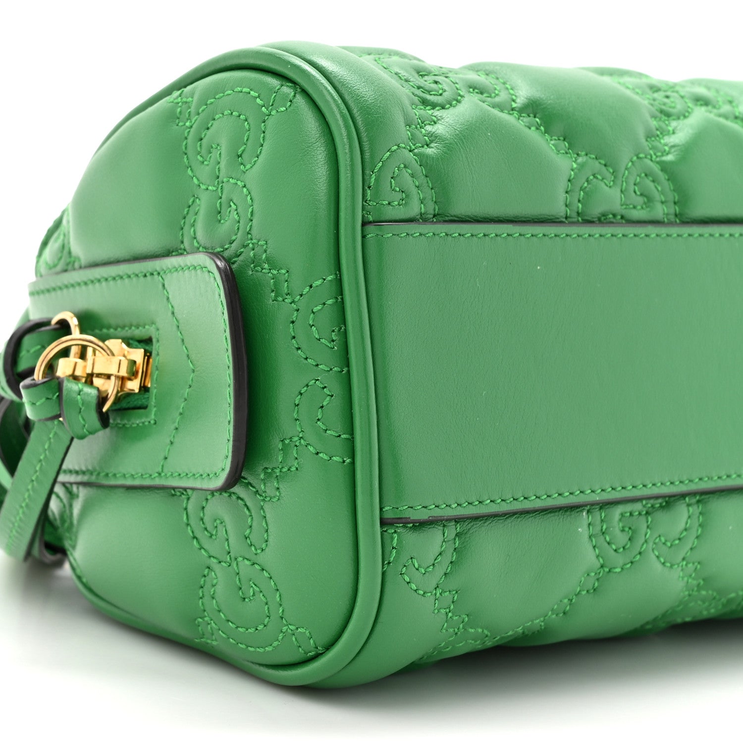 Gucci Calfskin GG Matelasse Mini Bowler Bag Spring Green Natural 10 of 10