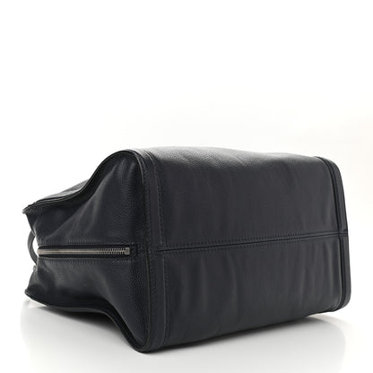 Alexander McQueen Pebbled Calfskin Large Skull Padlock Zip Around Tote Navy 4 of 9
