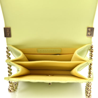 Chanel Calfskin Quilted North South Boy Flap Light Green 6 of 12