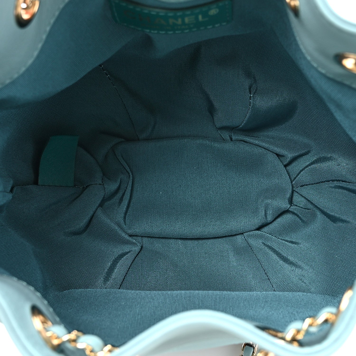 Chanel Calfskin Mini Drawstring CC Bag Blue 5 of 10