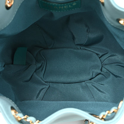 Chanel Calfskin Mini Drawstring CC Bag Blue 5 of 10