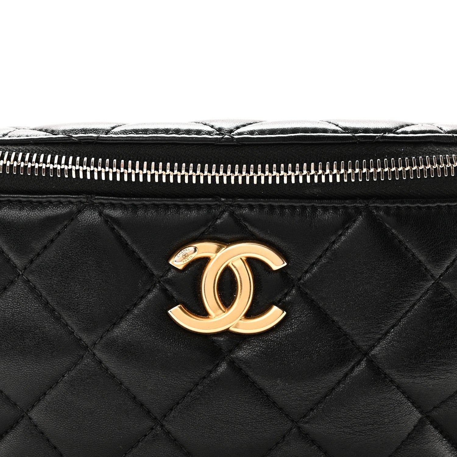 Chanel Shiny Lambskin Quilted Belt Bag Black Black 8 of 10