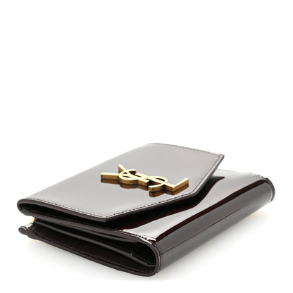 Saint Laurent Patent Monogram Bi-Fold Wallet Dark Nut 4 of 10