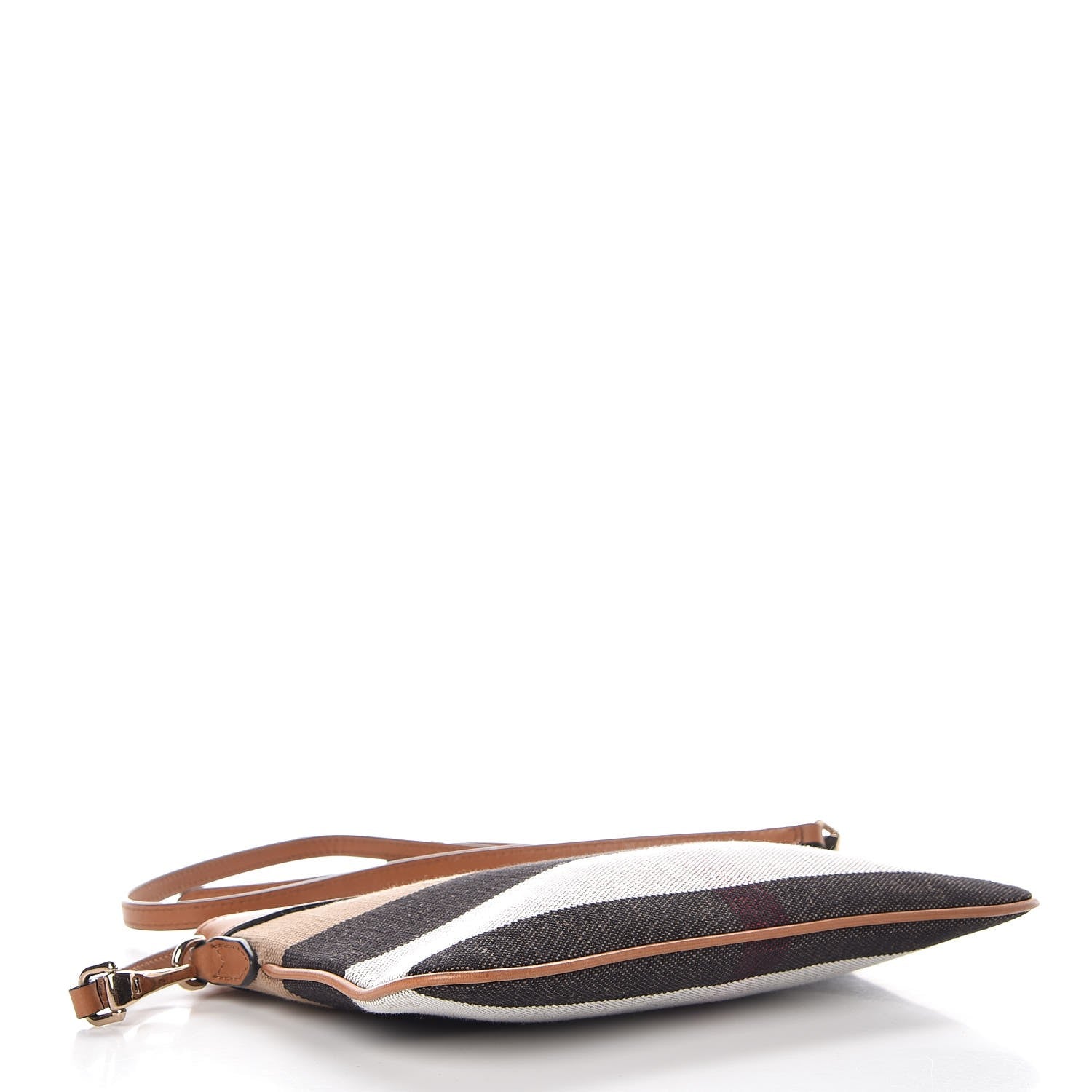 Burberry Mega Check Peyton Crossbody Clutch Bag Saddle Brown 4 of 8