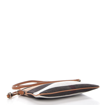 Burberry Mega Check Peyton Crossbody Clutch Bag Saddle Brown 4 of 8