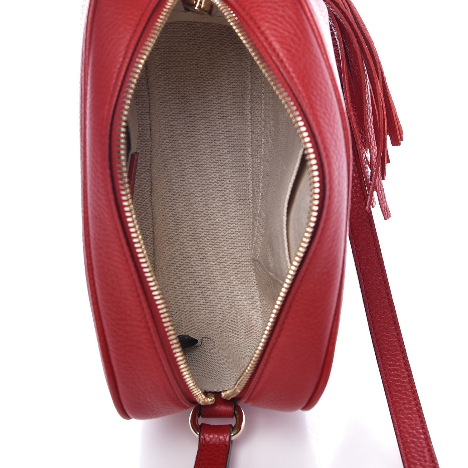 Gucci Pebbled Calfskin Small Soho Disco Bag Tabasco Red 5 of 8