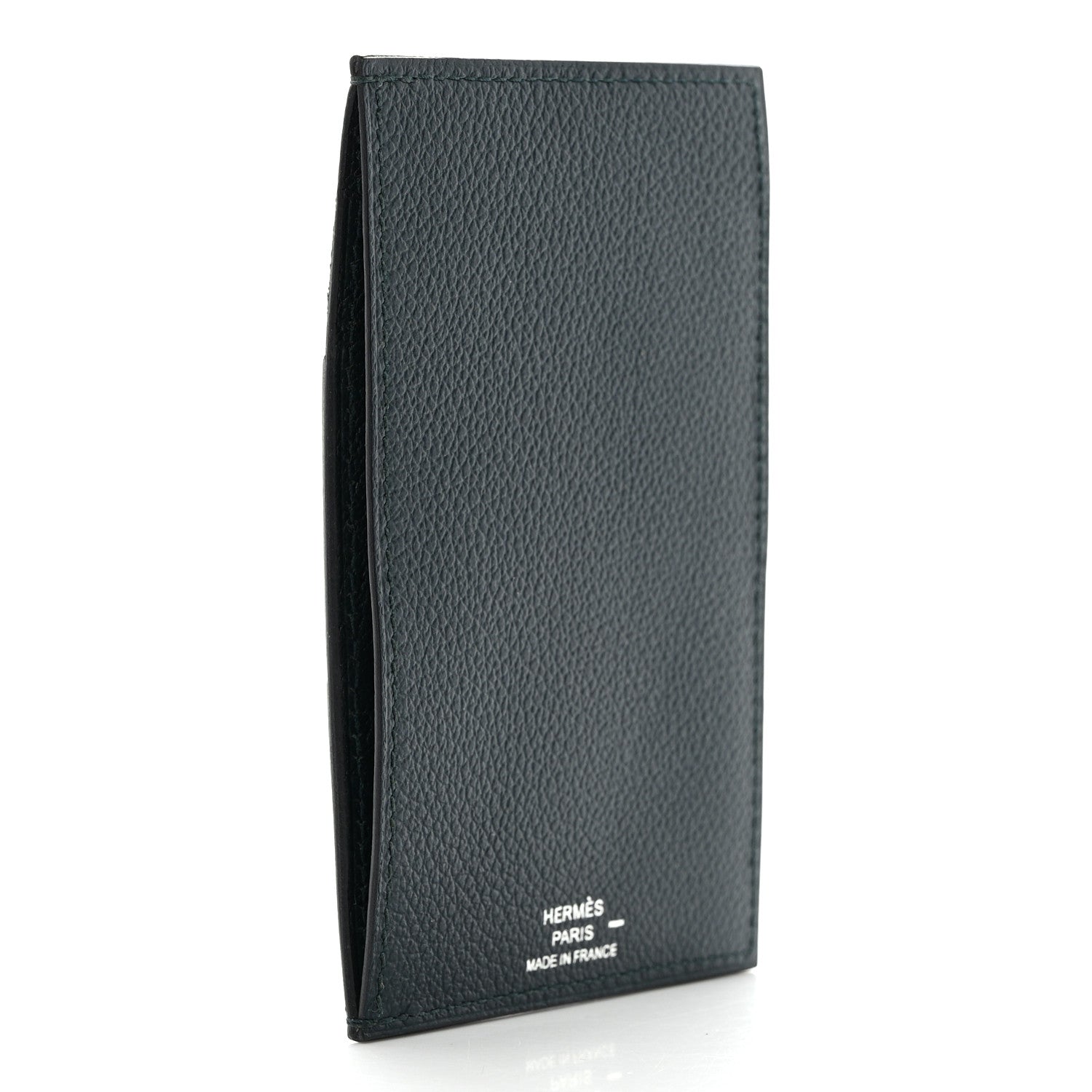 Hermes Polished Lizard Evercolor Sombrero II Les Petits Chevaux Card Holder Cypress Black Bleu Obscur Encre 3 of 8