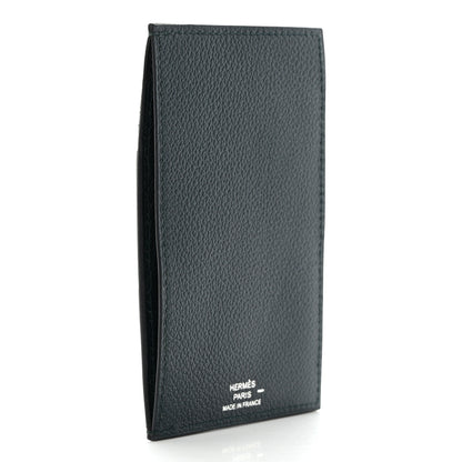 Hermes Polished Lizard Evercolor Sombrero II Les Petits Chevaux Card Holder Cypress Black Bleu Obscur Encre 3 of 8