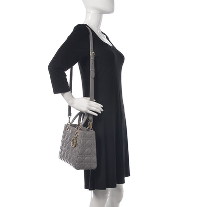 Christian Dior Lambskin Cannage Medium Lady Dior Grey 2 of 9