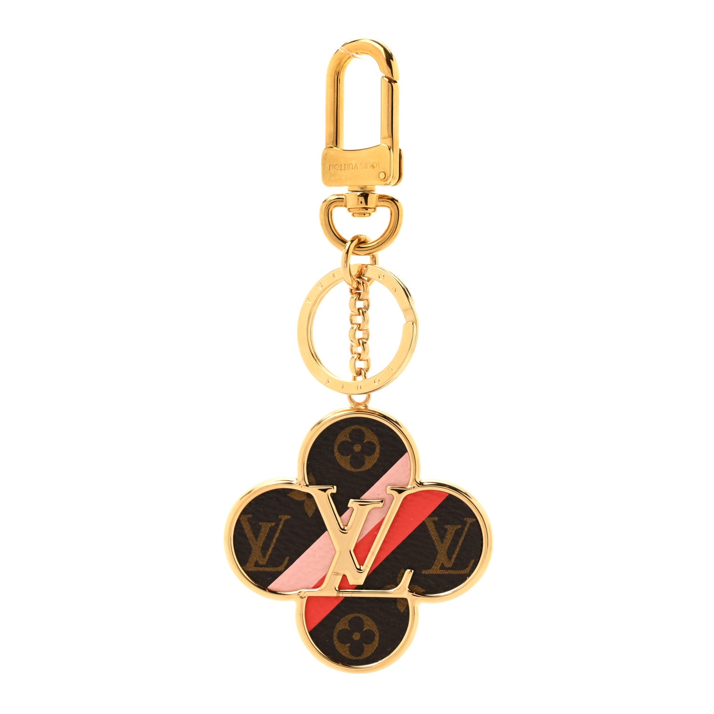 Metal Monogram Into The Flower Bag Charm Key Holder