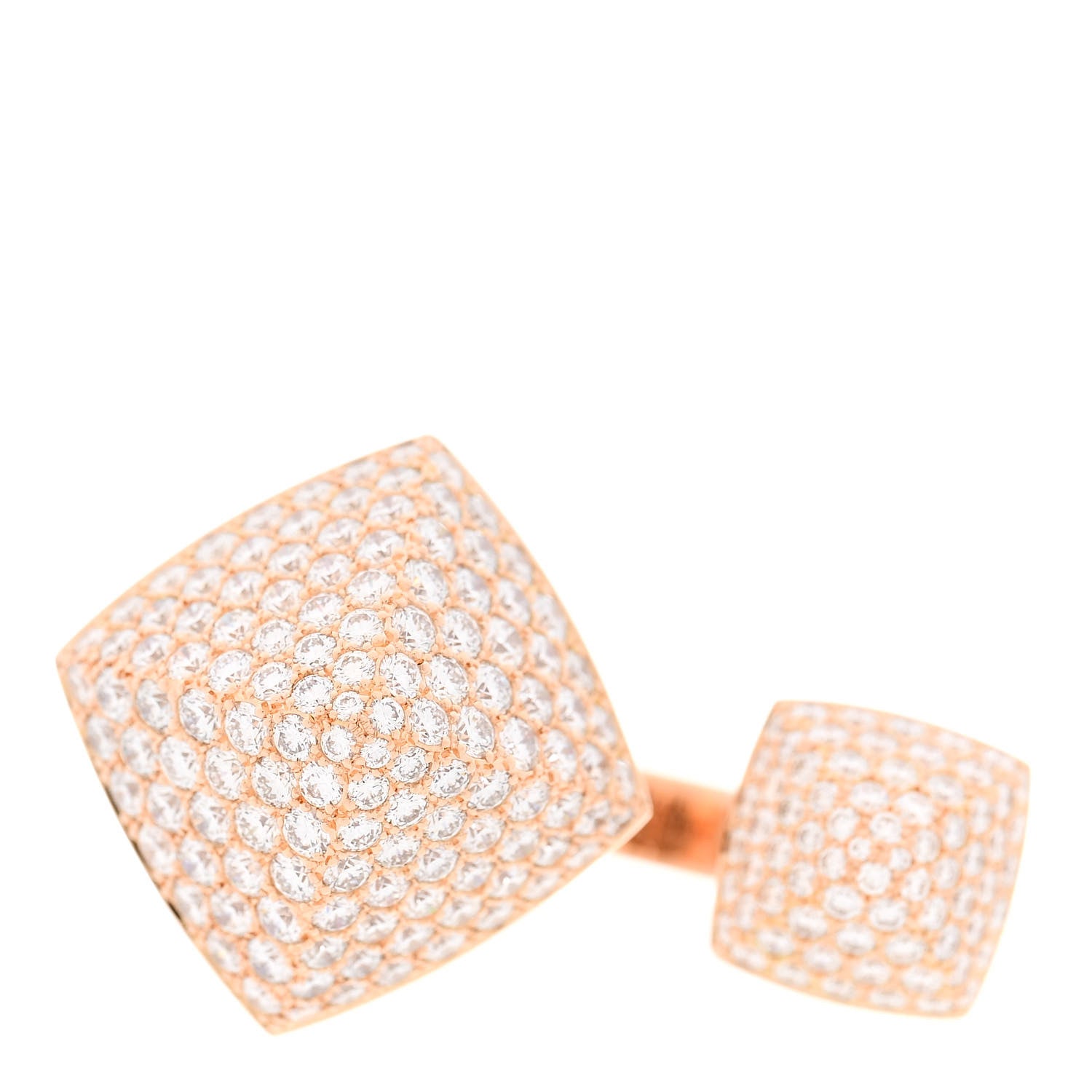 Hermes 18K Rose Gold Diamond Collier de Chien Rock Pave Ring 54 7 3 of 8