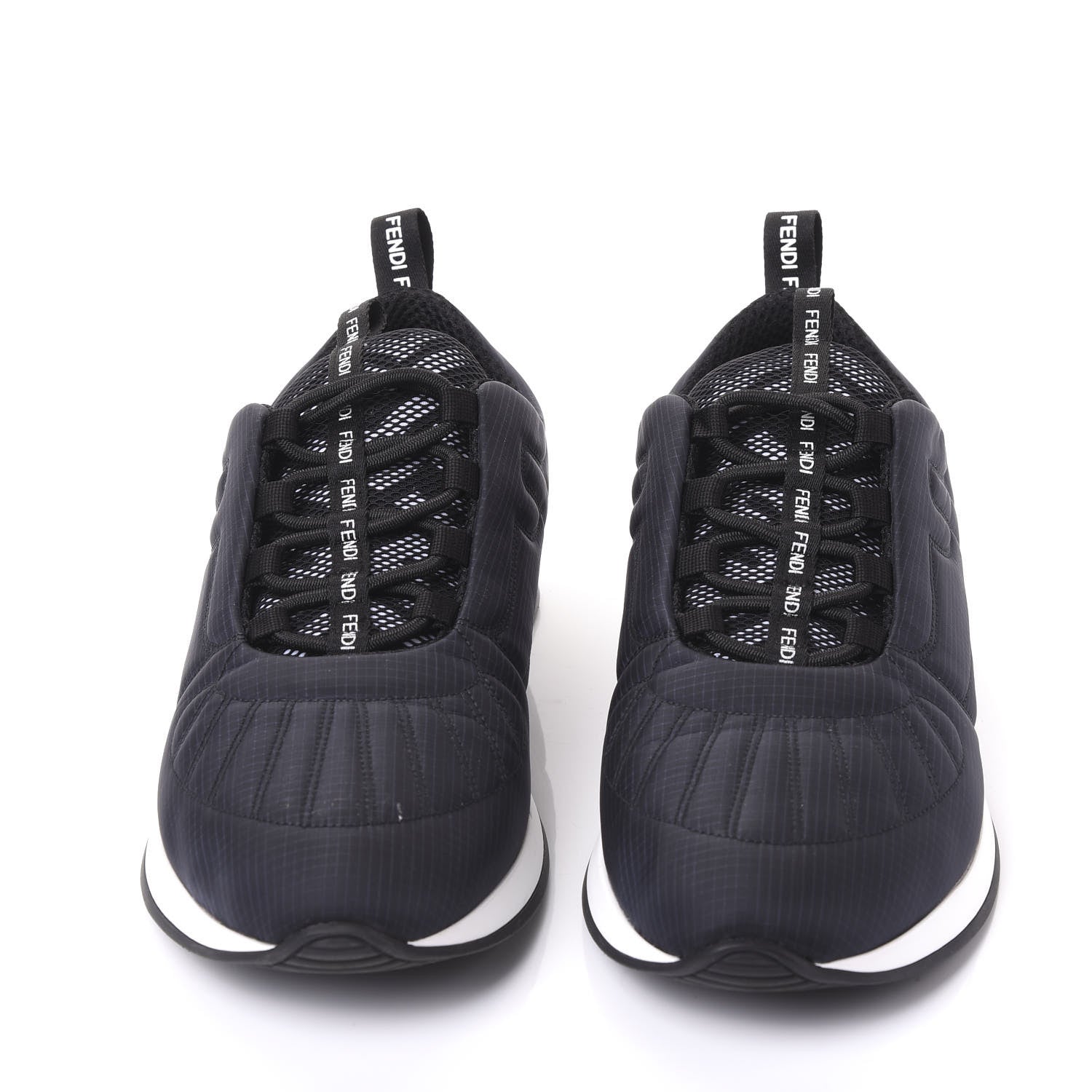Fendi Nylon Womens FFreedom Sneakers 41 Blue Scuro Black White 3 of 11