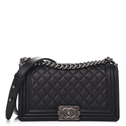 Chanel Calfskin Quilted Medium Boy Flap Black 1 of 8