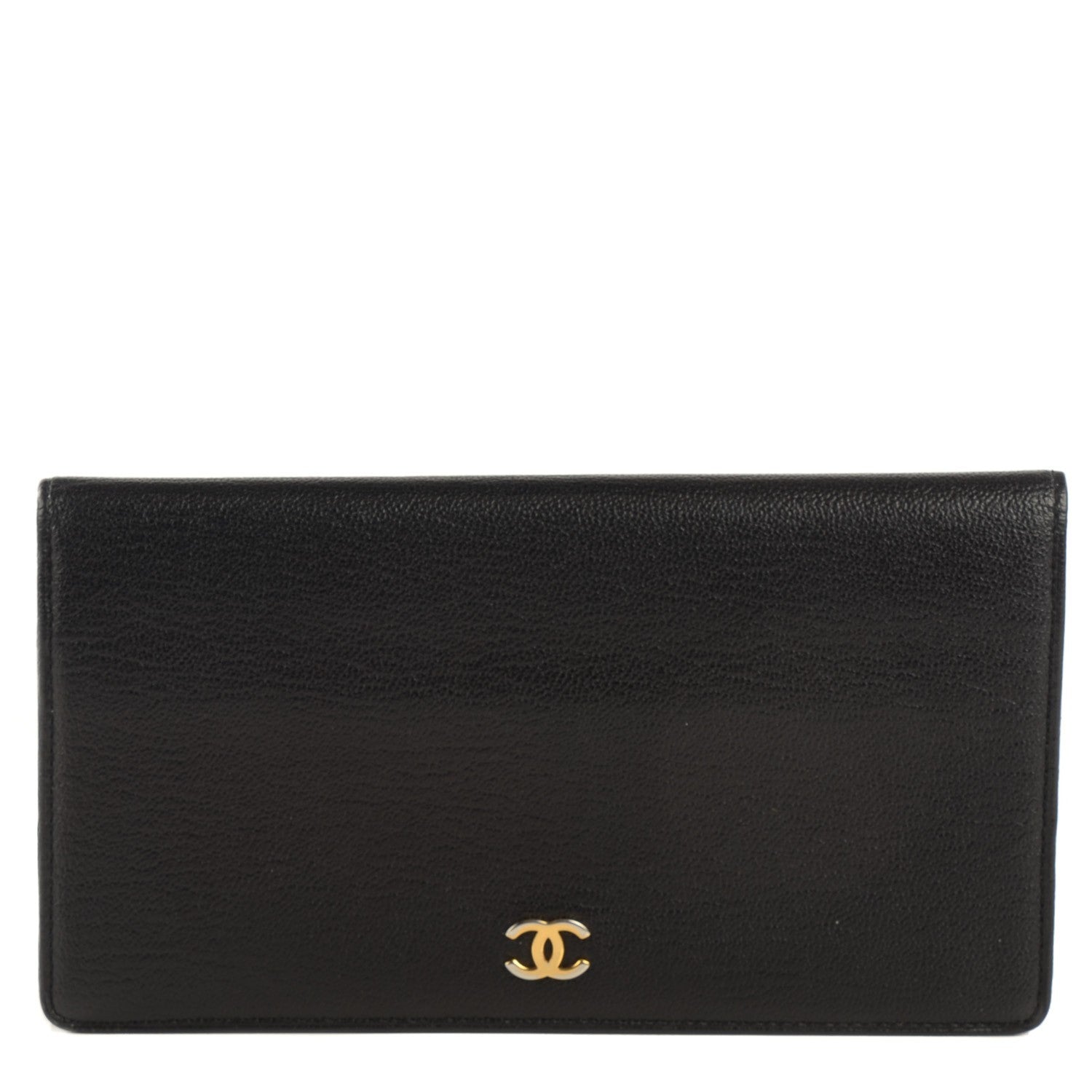 Chanel Goatskin CC Yen Wallet Black 1 of 8