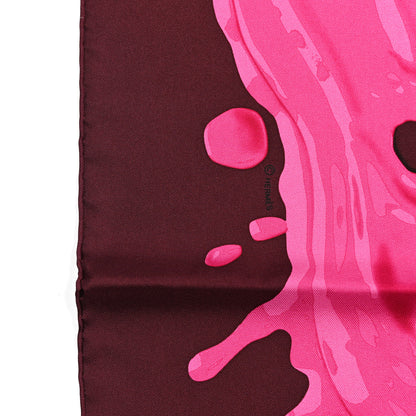 Hermes Silk Peinture Fraiche Pocket Square Prune Rose Indien 4 of 6