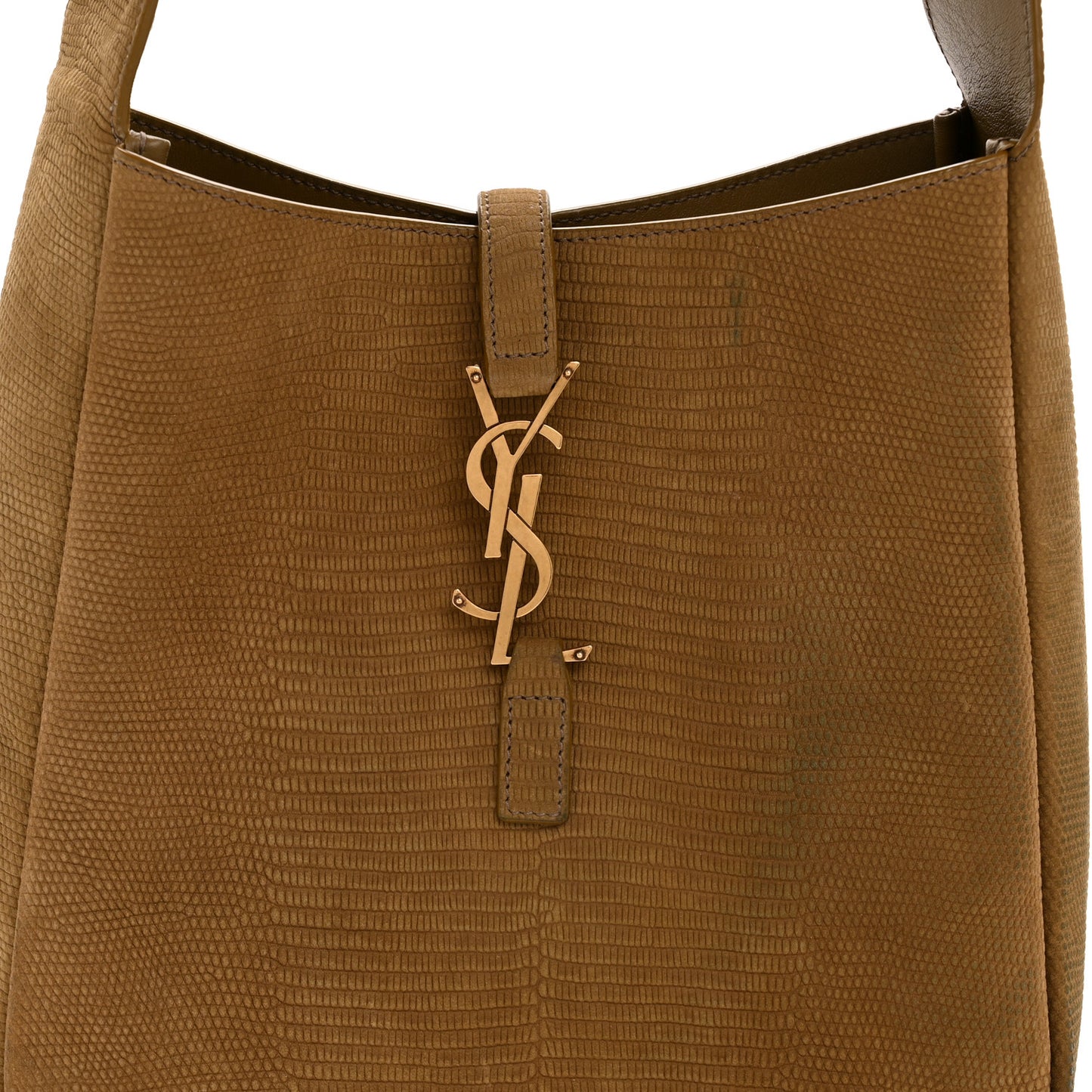 Calfskin Lizard Embossed Small Le 5 A 7 Soft Hobo Dark Pistachio