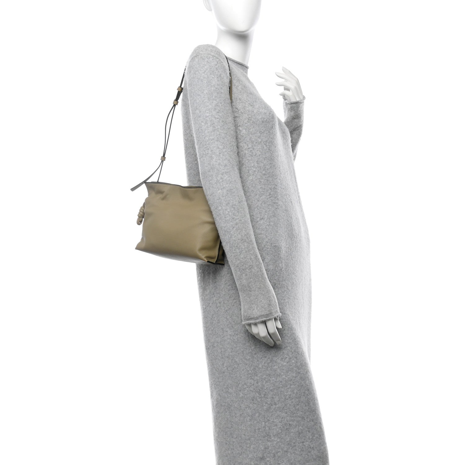 Loewe Calfskin Mini Flamenco Knot Clutch Clay Green 2 of 12
