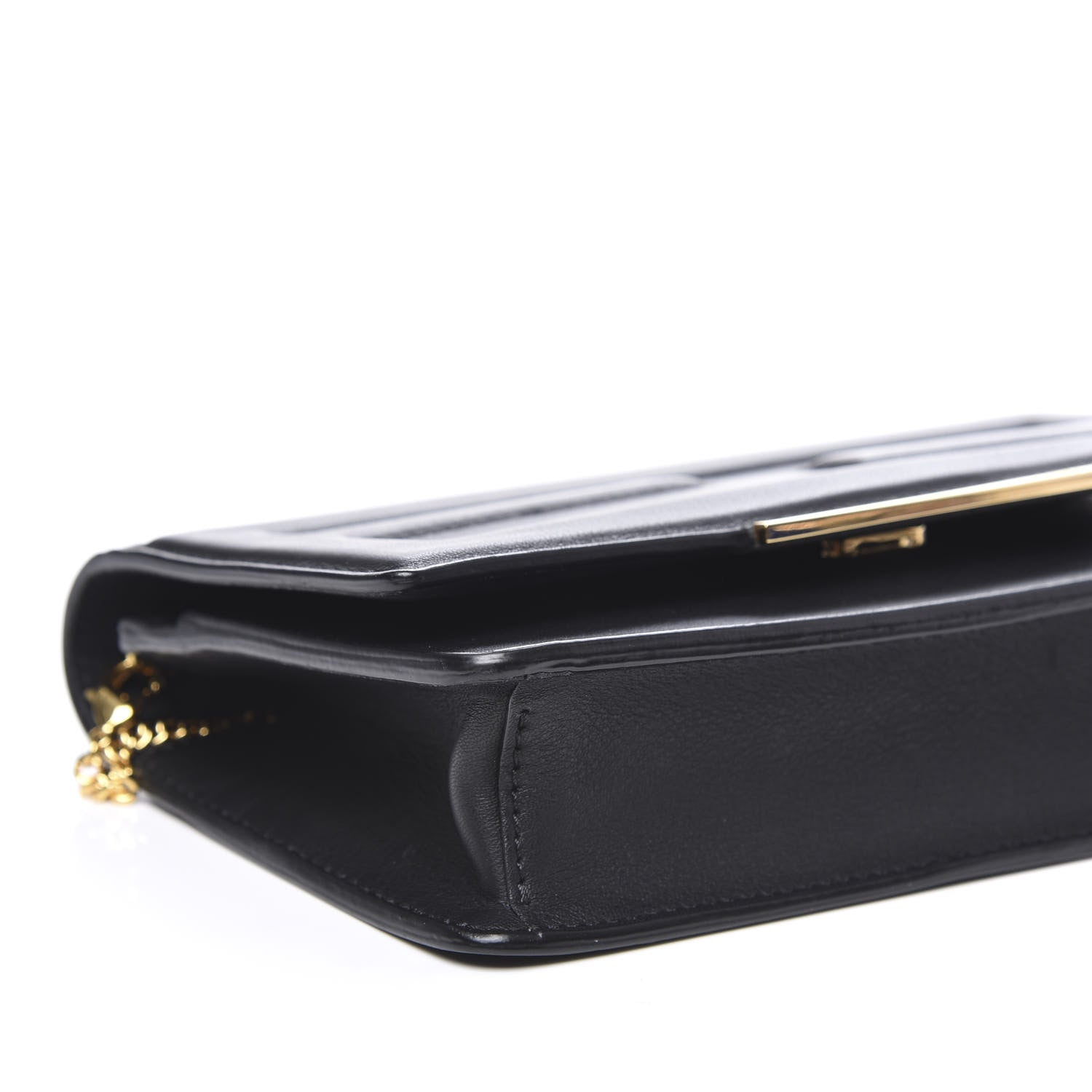 Fendi Vitello Flamingo Tube Wallet on Chain Black 7 of 9