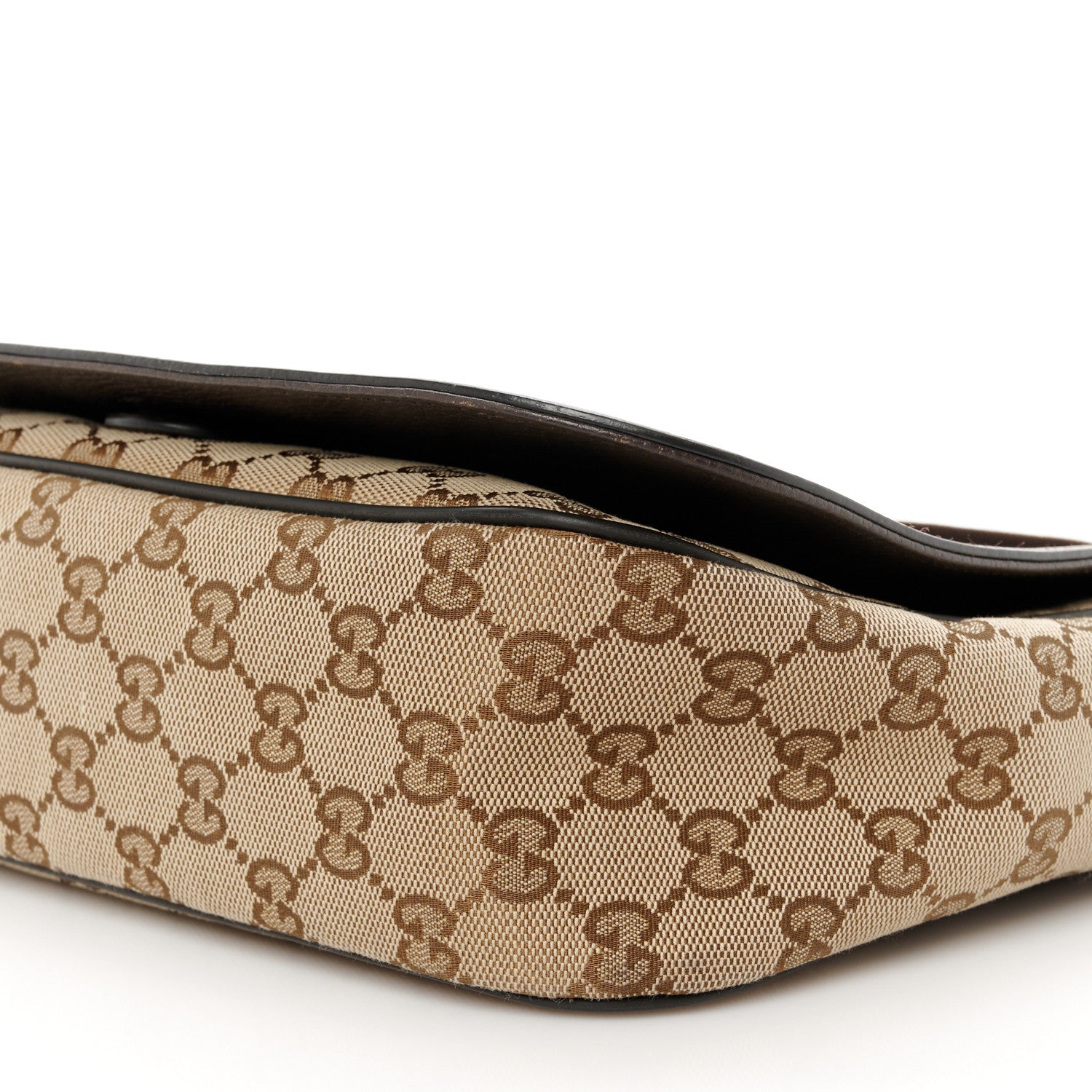 Gucci Monogram Flap Messenger Bag Beige Dark Brown 11 of 12