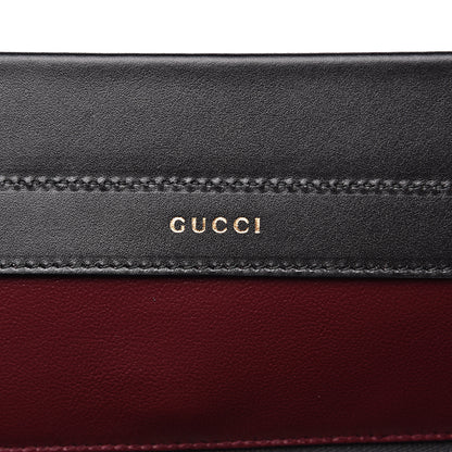 Gucci Smooth Calfskin Diagonal Striped Medium Zumi Top Handle Bag Black Beige 7 of 9