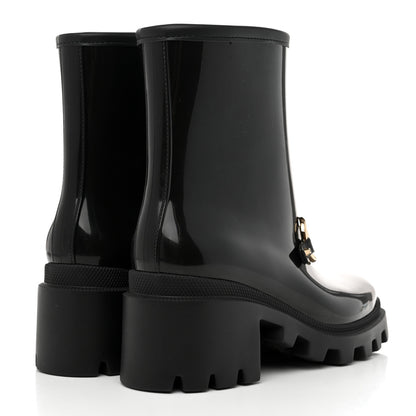 Gucci Rubber Womens Horsebit Ankle Boots 35 Black 4 of 7