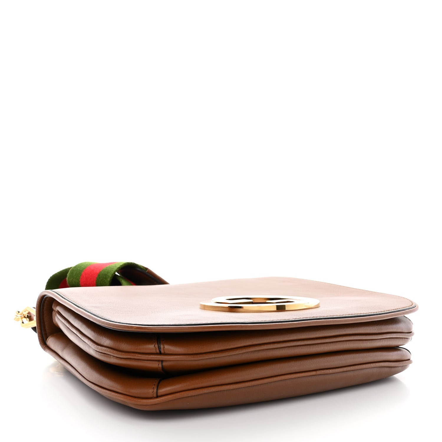 Gucci Roxy Calfskin Web Medium Blondie Top Handle Shoulder Flap Bag Cuir 4 of 12