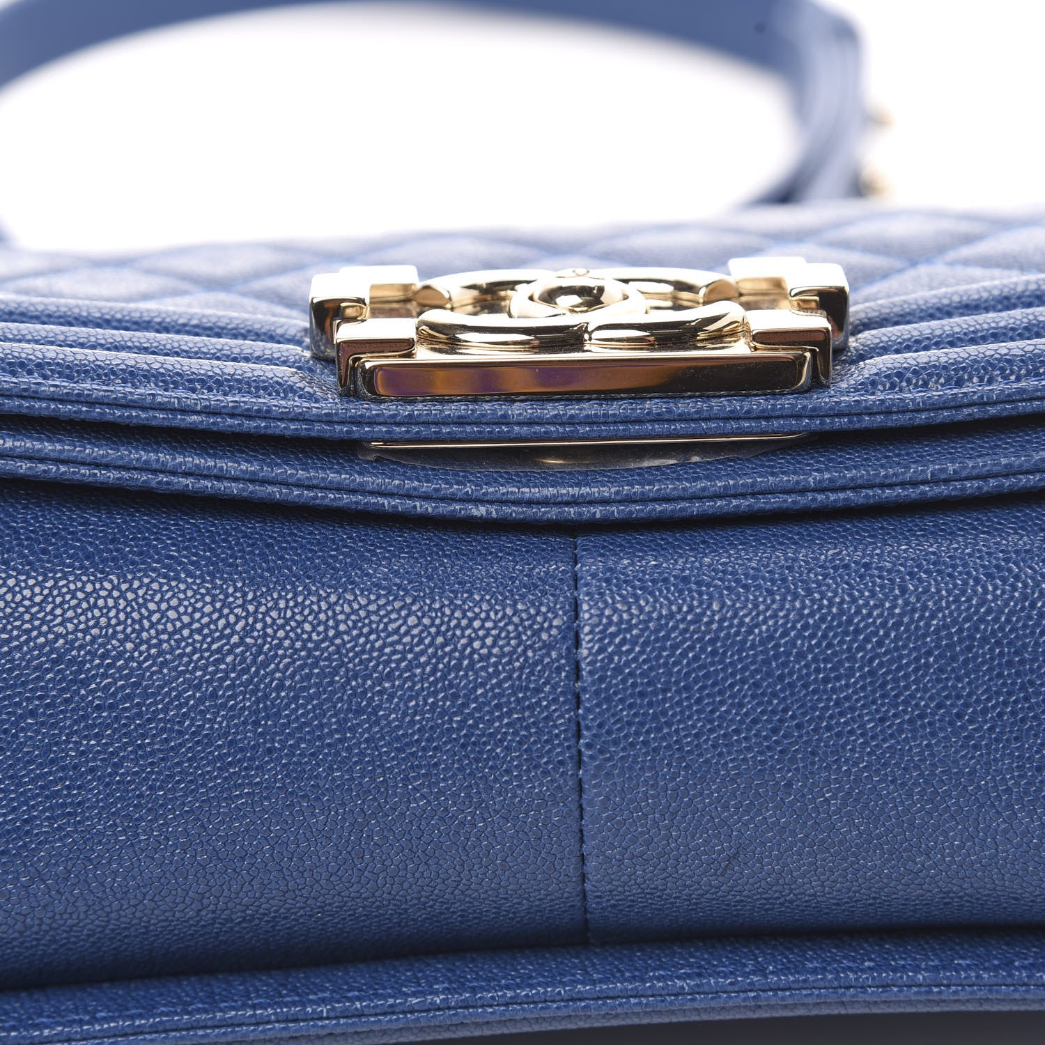 Chanel Caviar Quilted Medium Boy Flap Dark Blue 11 of 12