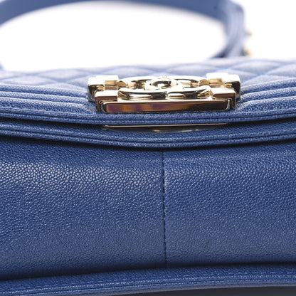 Chanel Caviar Quilted Medium Boy Flap Dark Blue 11 of 12