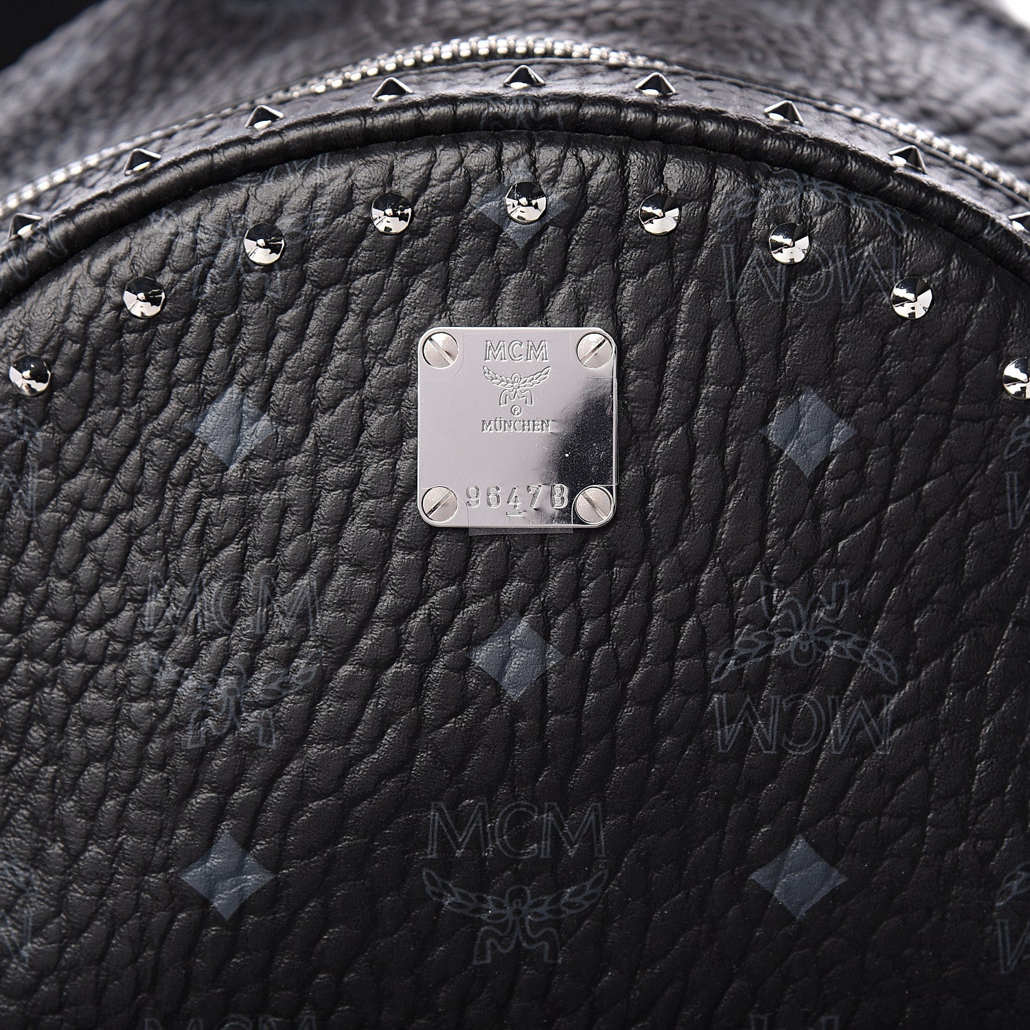 MCM Visetos Studded Small Stark Backpack Black 9 of 9