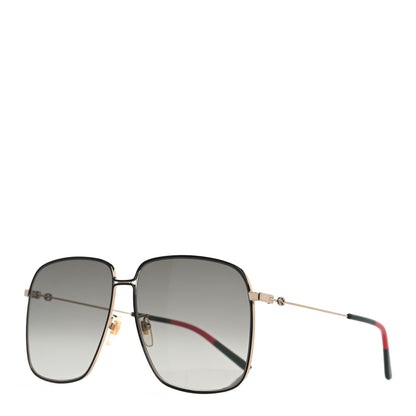 Gucci Web Rectangular Frame Interlocking G Sunglasses GG0394S Green Red 1 of 7
