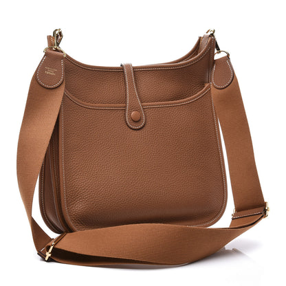 Hermes Taurillon Clemence Evelyne III PM Gold 2 of 7