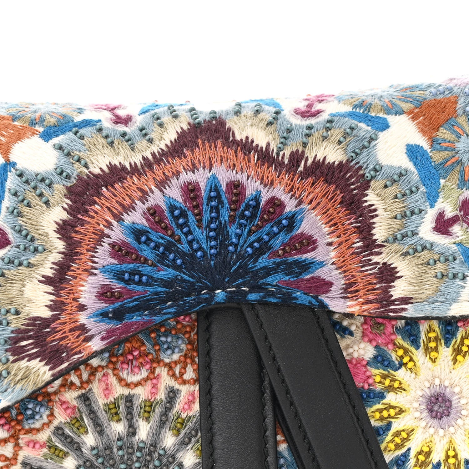Christian Dior Canvas Embroidered Kaleidiorscopic Mini Saddle Bag Multicolor 8 of 10