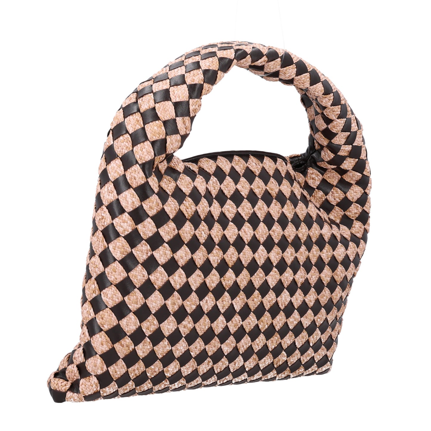 Nappa Raffia Intrecciato Small Hop Fondant Natural
