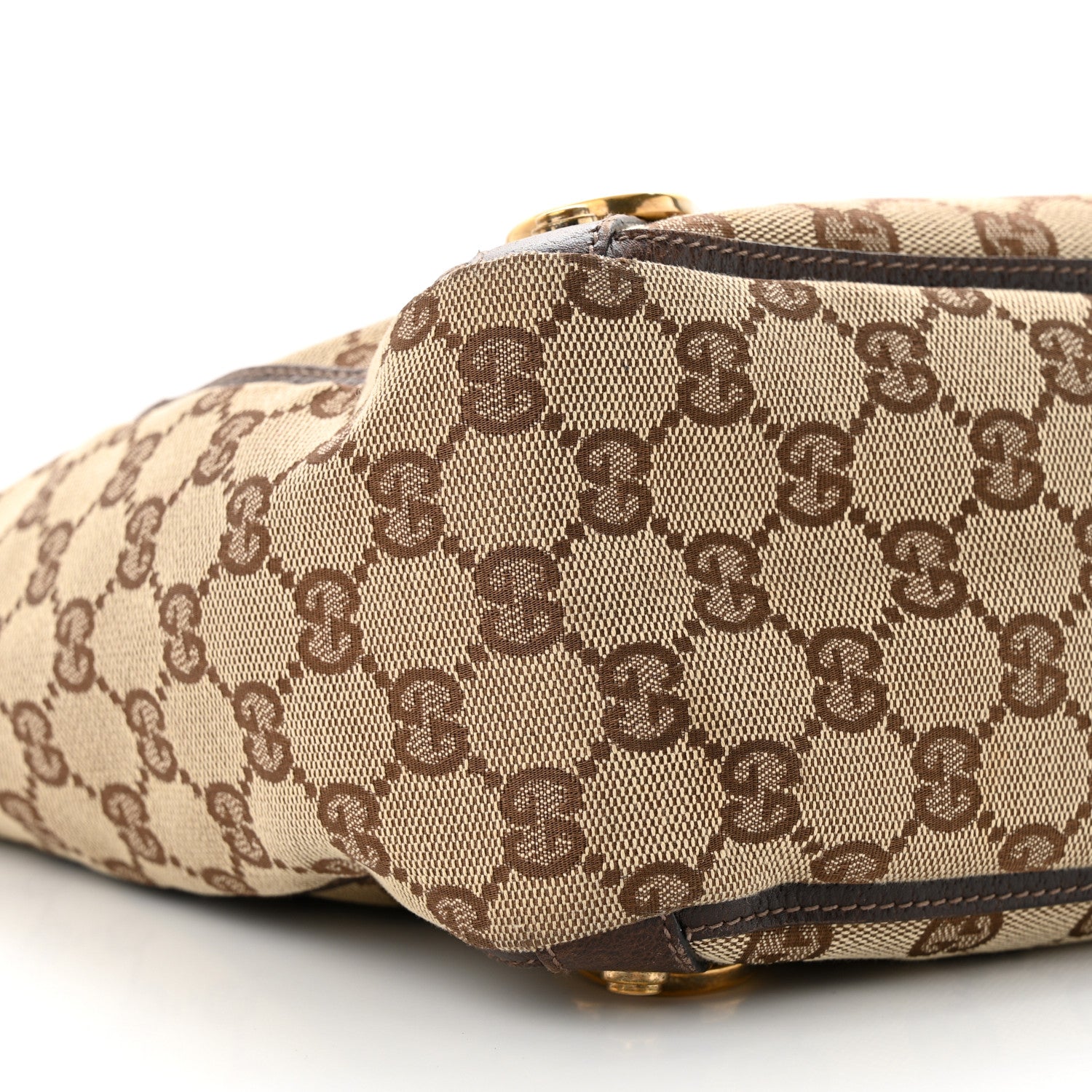 Gucci Monogram Small Gold D Ring Tote Brown 9 of 14