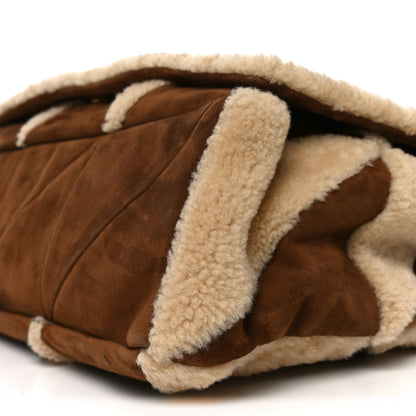 Saint Laurent Suede Shearling Patchwork Monogram Giant Jamie Brown Beige 18 of 19