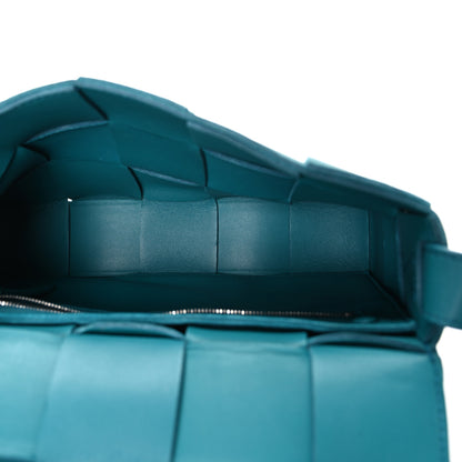 Bottega Veneta Lambskin Maxi Intrecciato Cassette Crossbody Bag Petrol Blue 5 of 11