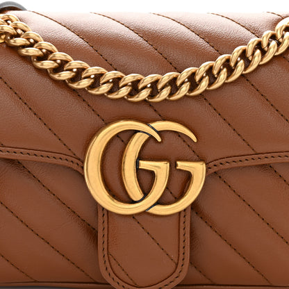 Gucci Azalea Calfskin Matelasse Diagonal Mini GG Marmont Shoulder Bag Cuir 8 of 11