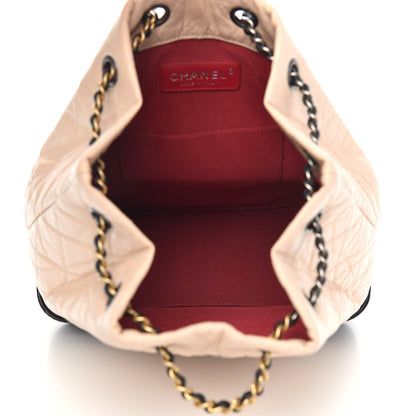 Chanel Aged Calfskin Quilted Small Gabrielle Backpack Beige Black 5 of 10