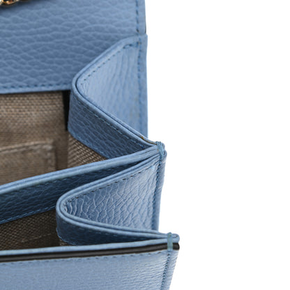 Gucci Dollar Calfskin Small Interlocking G Shoulder Bag Mineral Blue 12 of 12