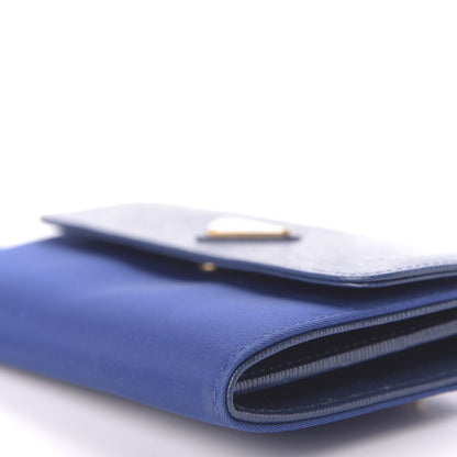 Prada Saffiano Nylon Metal Wristlet Wallet Bleuette 7 of 10