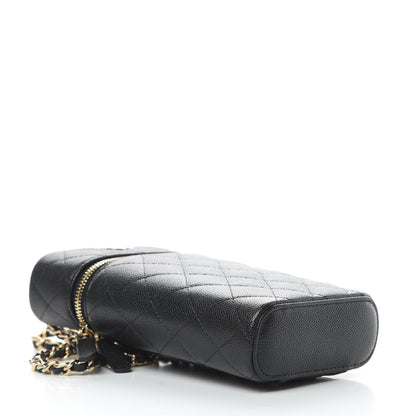 Chanel Caviar Quilted Phone Holder With Chain Black 4 of 11