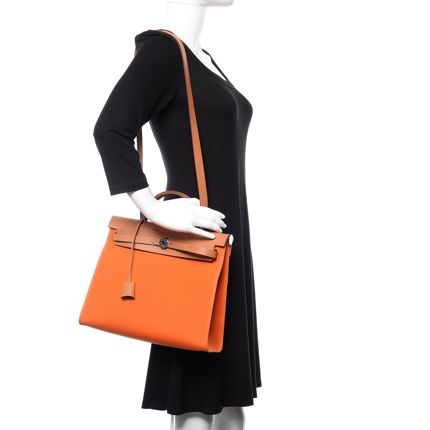 Hermes Vache Hunter Toile Herbag Zip 31 PM Orange 2 of 12